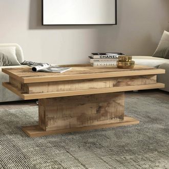 Dmora Mesa De Centro Leon, Mesita De Sal&oacute;n, Mueble Bajo, Mesa De Centro, 100x55h42 Cm, Arce, Con Embalaje Reforzado - Dmora