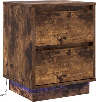 vidaXL Vidaxl - Armario de Noche con cajón con Roble ahumado 39 x 34.5 x 50 cm