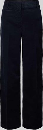 Tom Tailor Wide Leg Marlenehose aus Baumwoll-Mix in Dunkelblau, Größe 34/32