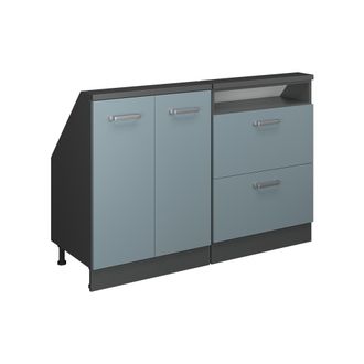Vicco Armario De Cocina Para Techo Inclinado R-line, Gris Azulado/antracita, 120 Cm Lote De 2, Vicco
