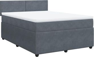 vidaXL Vidaxl - Cama Box Spring Con Colch&oacute;n Terciopelo Gris Oscuro 160x200 Cm