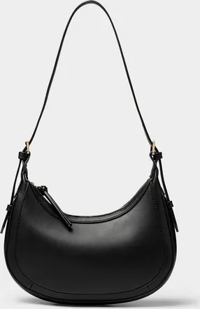 Simons Womens Solid faux-leather small rounded shoulder bag