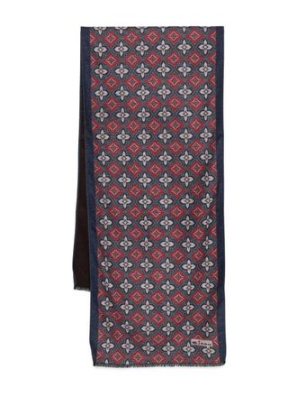Kiton floral-pattern scarf - men - Silk - One Size - Brown