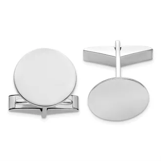 Diamond2Deal 14K White Gold Mens Circular Cuff Links