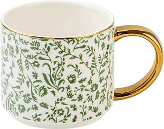 Sweet Water Decor Patterned 14 oz Gold Handle Coffee Mug in Ditsy Floral at Nordstrom