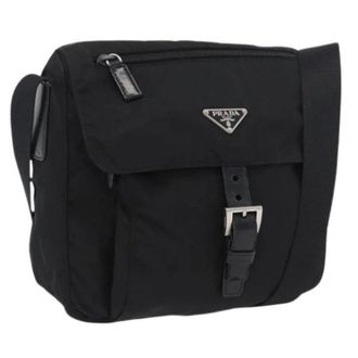 Prada Pre-owned Cross Body Bags, unisex, Black, Size: ONE SIZE Pre-owned Buckle messenger bag
