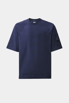 C.P. Company 30/2 MERCERIZED SLEEVE LENS T SHIRT Size: L, colour: BLUE