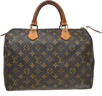 Louis Vuitton Speedy Handbag Monogram Canvas Brown Canvas Handbag (Pre-Owned)