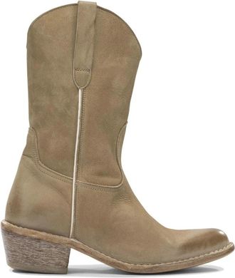 Moma Dallas Western Boots - Dames - Cowboylaarzen - Beige - 37 1/2 EU - Leer - Schoenen