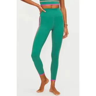 Beach Riot Nella High Waist Colorblock Leggings in Rally Green Colorblock at Nordstrom, Size X-Small