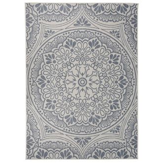 vidaXL Alfombra De Exterior De Tejido Plano Rayas Azules 200x280 Cm Vidaxl
