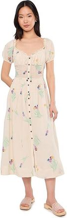 Free People Complete Me Midi Womens Dress Tea Combo : LG (Womens 12-14), Cotton