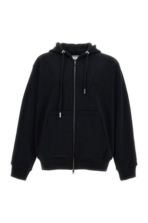 Wooyoungmi Structured Cotton Zip-Up Hoodie with Drawstring