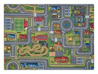 RugsX Rugsx - Alfombra Rebel Roads City Life 97 Ciudad, Antideslizante Para Ni&ntilde;os - Gris Multicolour 95x200 Cm