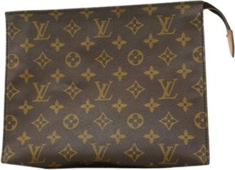 Louis Vuitton Pre-owned Clutches, female, Brown, Size: ONE SIZE Pre-owned Canvas Pouch