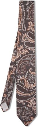Lardini Zijden Stropdas - Heren - Stropdassen - Grijs - ONE Size - Accessoires