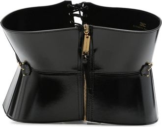 Elisabetta Franchi Logo-Plaque Riem - Dames - Riemen - Zwart - M - Leer - Accessoires