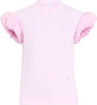 Patou Pink Crew Neck Embroidered logo T-Shirt