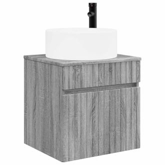 vidaXL Vanidad De Lavabo Montada En La Pared Sonoma Gris Vidaxl