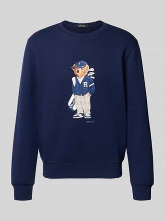 Polo Ralph Lauren Sweatshirt mit Motiv-Print und Rundhalsausschnitt in Dunkelblau, Gr&ouml;&szlig;e XL