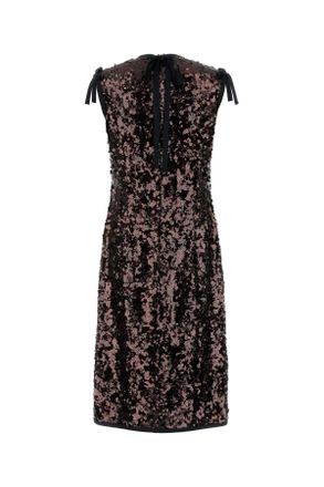 Prada Womens Brown Sequins Dress Vinaccia Pa-Plasticpolyester Abiti