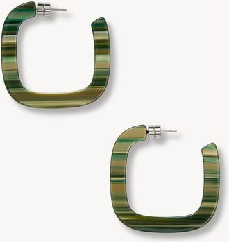 Machete Jewelry Midi Square Hoops in Meadow at Nordstrom
