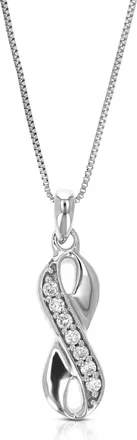 Vir Jewels 1/14 cttw Lab Grown Diamond Infinity Pendant Necklace in Sterling Silver with Chain For Women