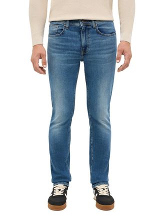 Mustang Slim-fit-Jeans MUSTANG Herren Style Orlando Slim, Herren, Gr. 31, L&auml;nge 32, 673 mittelblau, Denim/Jeans, 99% Baumwolle, 1% Elasthan, slim fit, Jeans S