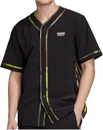 adidas originals Athleisure Casual Sports Breathable Short Sleeve Shirt Black GK5912