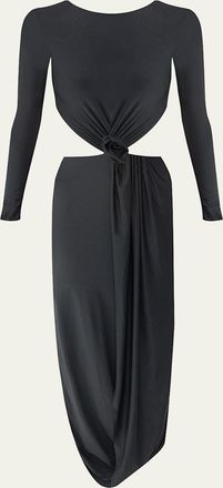 Maygel Coronel Damasco Cutout Midi Dress