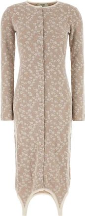 Fendi Embroidered Cotton Blend Dress