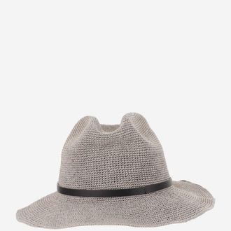 Filippo Catarzi Womens Paper Hat With Logo Gray