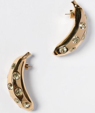 Jacquemus Orecchini Les Boucles Bananes Jacquemus in ottone con strass incastonati