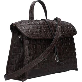 Shabbies Amsterdam Tassen, Dames, Bruin, ONE Size, Leer, Pleun Crossbody Printed Leather