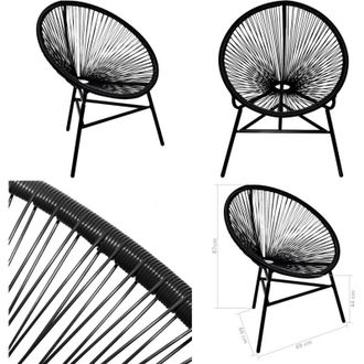 vidaXL Sedia da Giardino Acapulco in Polyrattan Nera - Polyrattan - Sedia da esterno