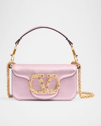 Valentino Garavani Loco Small Metallic Leather Shoulder Bag