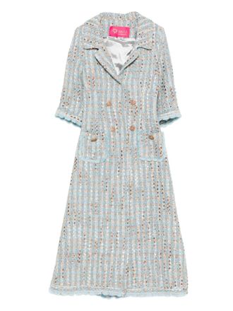 Miau by Clara Rotescu Solene pocket coat - women - Cotton/Polyamide/Wool - 36 - Blue