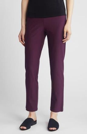 Eileen Fisher High Waist Slim Crepe Ankle Pants in Blackberry at Nordstrom Rack, Size Large
