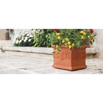 Monacis Vaso De Pol&iacute;mero Monacis Cuadrado Uva Terracota Cm 35 (35x35x29h)