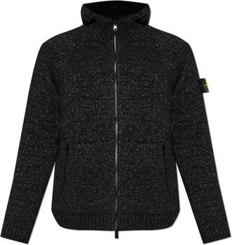 Stone Island Jas met logopatch - Heren - Zomerjassen - Zwart - L - Katoen - Jassen