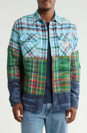Billionaire Boys Club Plaid Cotton Button-Up Shirt in Baltic Sea at Nordstrom Rack, Size Xx-Large