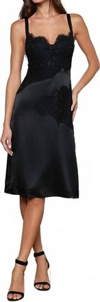 L'agence Fenna Silk Lace Dress In Black