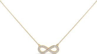 House of Brilliance Gold Vermeil Diamond Accent Infinity Pendant Necklace