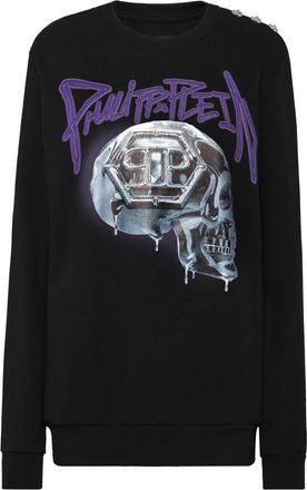Philipp Plein Sweatshirt Skull - Dames - Sweatshirts - Zwart - S - Katoen - Hoodies & sweatvesten