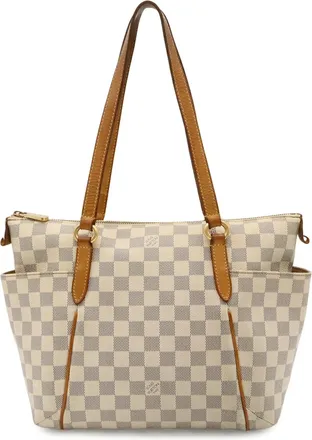 Louis Vuitton Ivory Damier Azur Canvas Shoulder Bag Tote Bag (Pre-Owned)