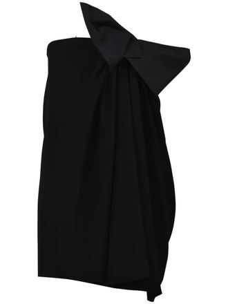 Saint Laurent bow-detail strapless dress - Black