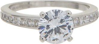 Sterling Forever Silver Cz Radiant Engagement Ring