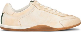 Gucci Womens Sneakers Shift Aged Leather Beige Calf Skin Trainers