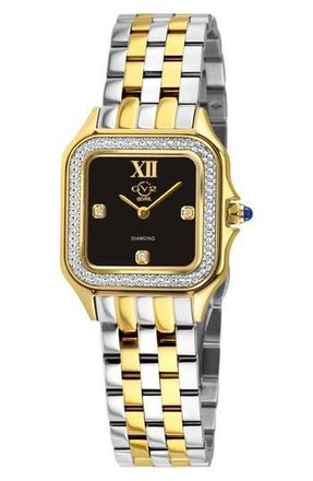 Gevril Group Milan Diamond Dial Bracelet Watch, 27.5mm - 0.015ct. in Silver/Yellow Gold at Nordstrom Rack