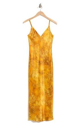 L'agence Seridie Jungle Silk Slipdress in Gold Jungle Toile at Nordstrom Rack, Size 00